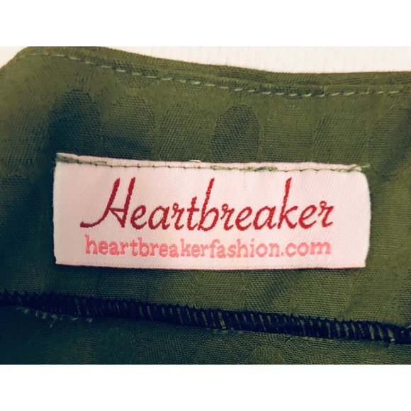 Heartbreaker Fashion Polka Dot Green Dress Size Medium - Picture 5 of 5